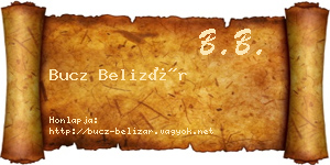 Bucz Belizár névjegykártya